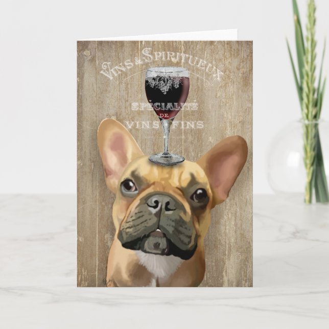 Dog Au Vin, French Bulldog Card (Front)