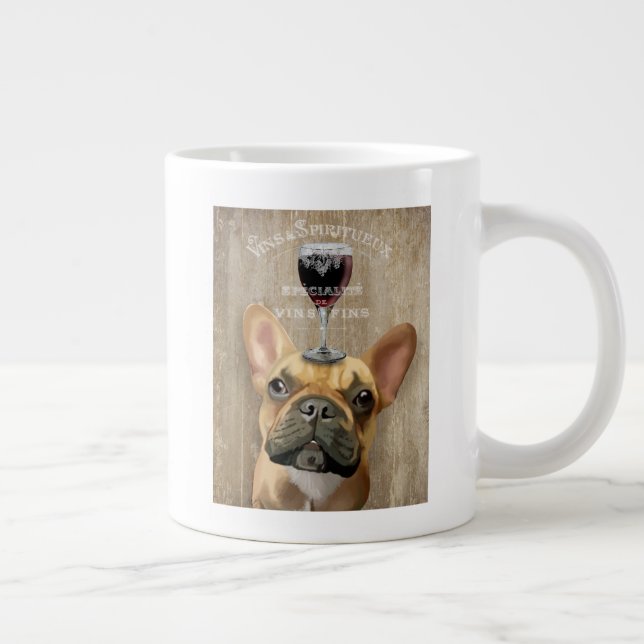 Dog Au Vin, French Bulldog Large Coffee Mug (Right)