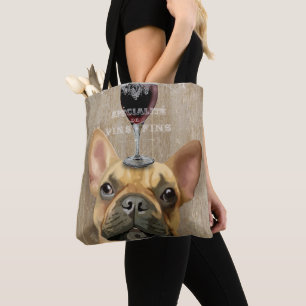 Dog Au Vin, French Bulldog Tote Bag