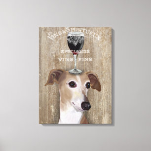 Dog Au Vin Greyhound Canvas Print