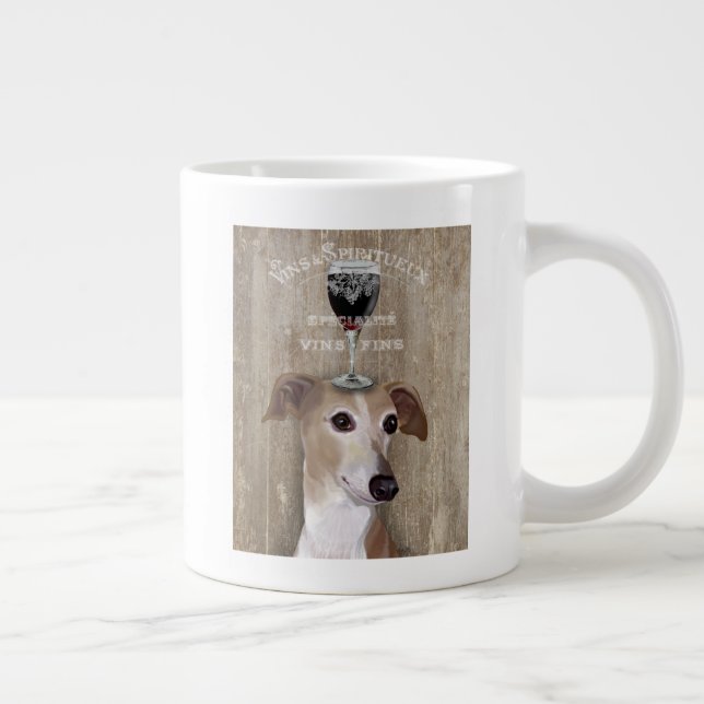 Dog Au Vin Greyhound Large Coffee Mug (Right)