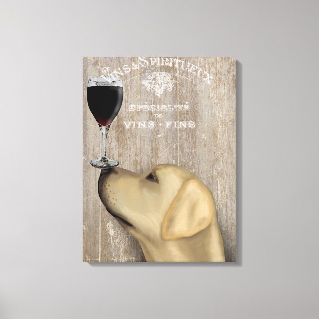 Dog Au Vin Yellow Labrador Canvas Print (Front)