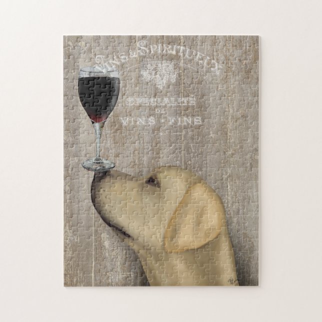 Dog Au Vin Yellow Labrador Jigsaw Puzzle (Vertical)