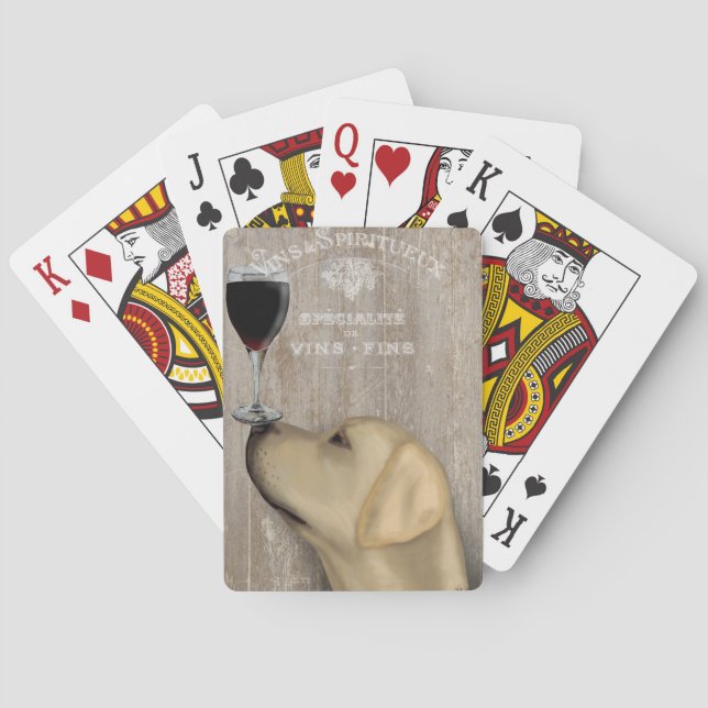 Dog Au Vin Yellow Labrador Playing Cards (Back)
