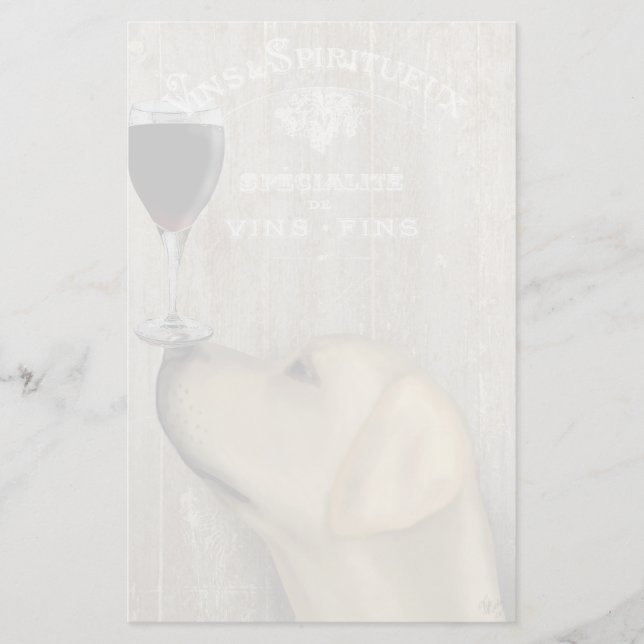 Dog Au Vin Yellow Labrador Stationery (Front)
