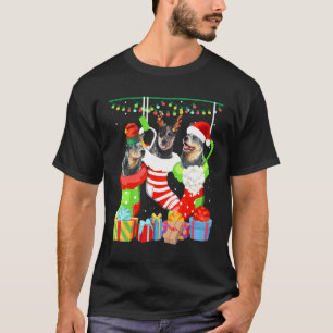 Dog Australian Cattle Christmas Sock Xmas Pajama T-Shirt