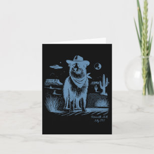 Dog Australian Shepherd Aussie Vintage Ufo Western Card