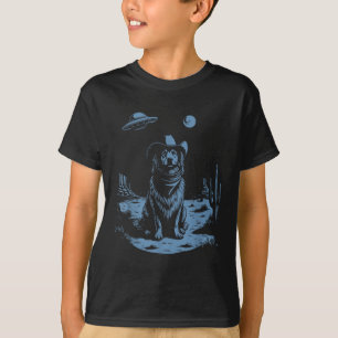 Dog Australian Shepherd Aussie Vintage Ufo Western T-Shirt
