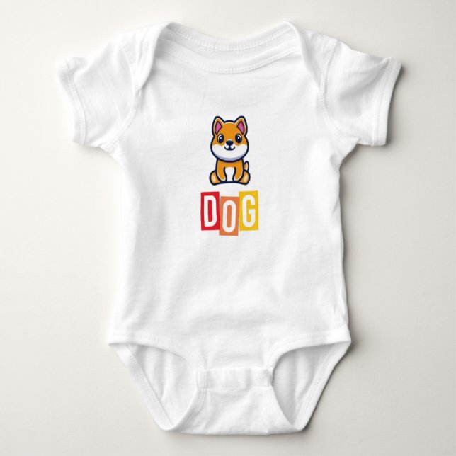Dog Baby Jersey Bodysuit (Front)