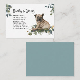Dog Baby Shower Cute Pug Puppy Book Request Enclosure Card