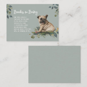 Dog Baby Shower Pug Puppy Book Request Enclosure Card
