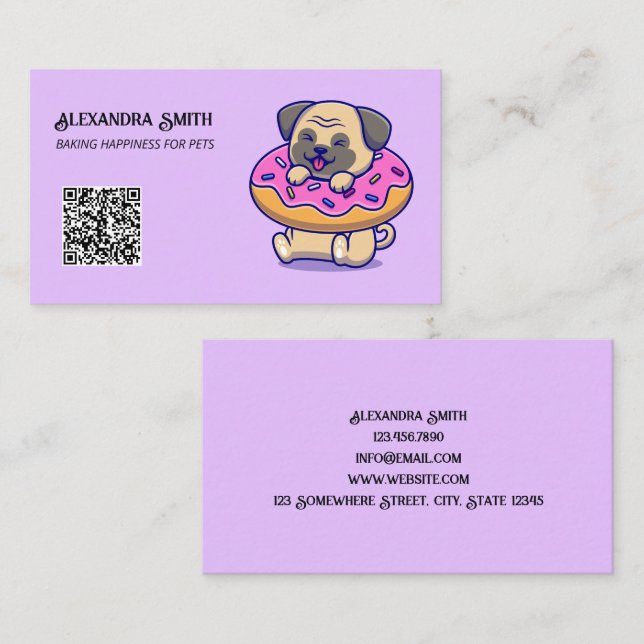 Dog Bakery Custom QR Business Card (Front/Back)
