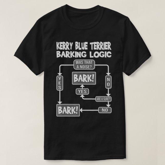 Dog Barking Logic, funny dog gift, Funny Kerry Blu T-Shirt (Design Front)