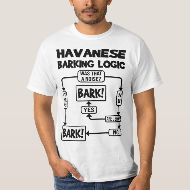 Dog Barking Logic, funny dog gift idea, Funny Hava T-Shirt (Front)