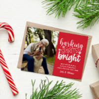 DOG BARKING SPIRIT BRIGHT PET RED CHRISTMAS 