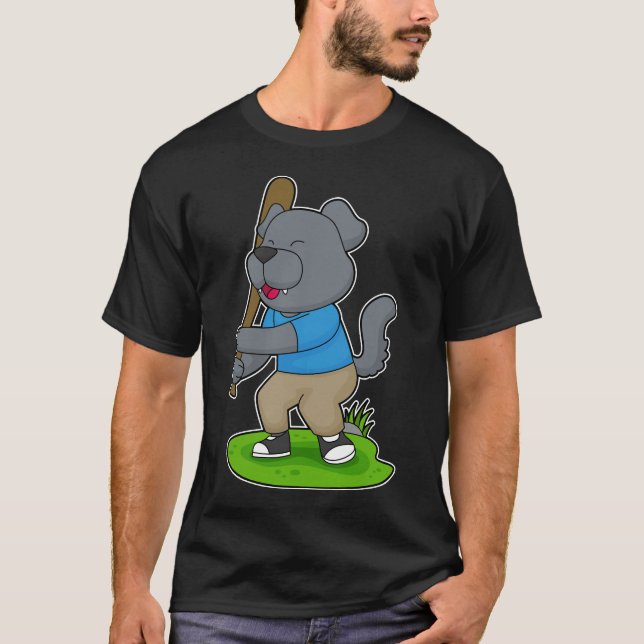 Dog Baseball Baseball bat T-Shirt (Front)