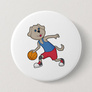 Dog Basketball player Basketball 7.5 Cm Round Badge
