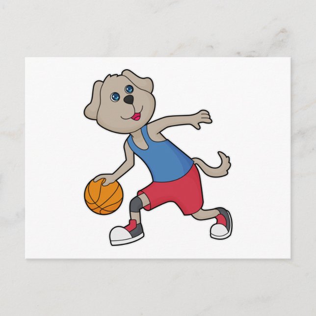 Dog Basketball player Basketball Postcard (Front)