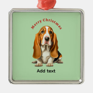 Dog, Basset Hound Template, Christmas  Metal Tree Decoration