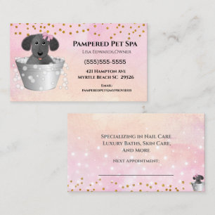 Dog Bathing Grooming Pet Appointment Card