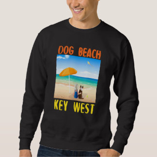 Dog Beach Key West Florida Keys Cute Dog And Child Sweatshirt