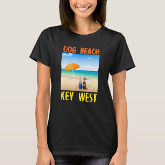 Dog Beach Key West Florida Keys Cute Dog And Child T-Shirt