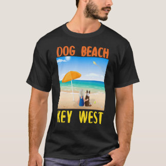 Dog Beach Key West Florida Keys Cute Dog And Child T-Shirt