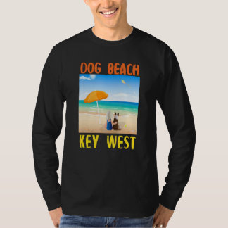Dog Beach Key West Florida Keys Cute Dog And Child T-Shirt