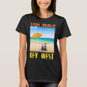 Dog Beach Key West Florida Keys Cute Dog And Child T-Shirt