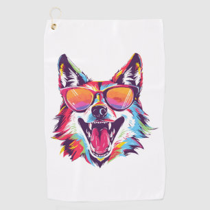dog beach summer dog chilling gift dog lover    golf towel