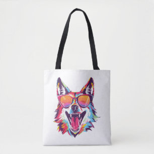 dog beach summer dog chilling gift dog lover tote bag