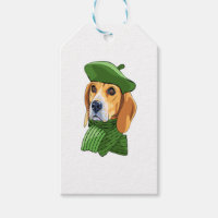 Dog Beagle in green French beret 