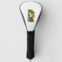 Dog Beagle in green French beret 