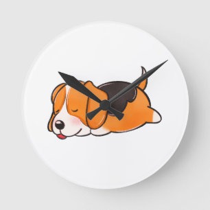 Dog, Beagle, Nature Round Clock