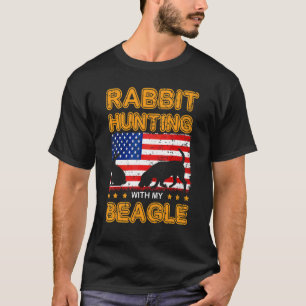 Dog Beagle Rabbit Hunting Beagle Hunter Usa Flag H T-Shirt