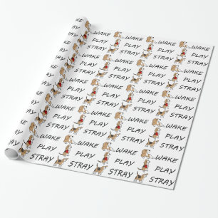 Dog Beagle WAKE PLAY STRAY Wrapping Paper