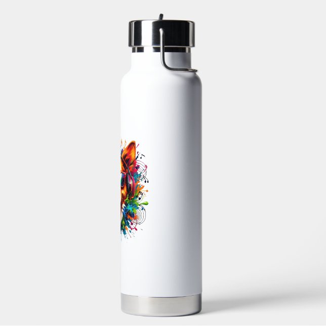 Dog Beats Colourful Water Bottle (Left)