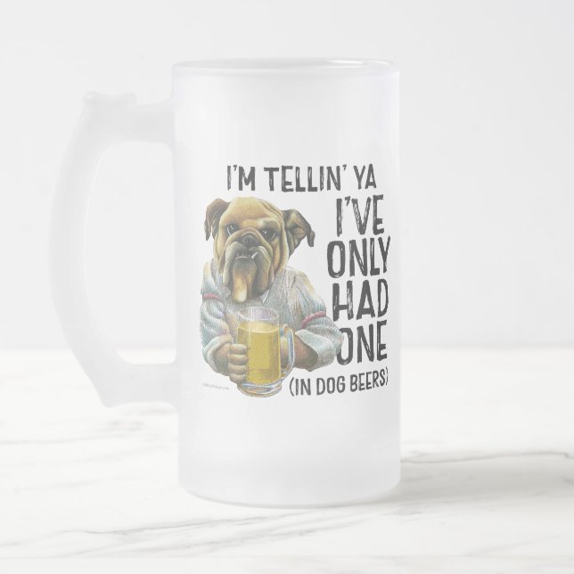 Dog Beers Frosted Glass Beer Mug (Left)