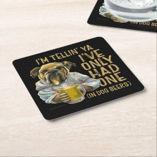 Dog Beers Square Paper Coaster