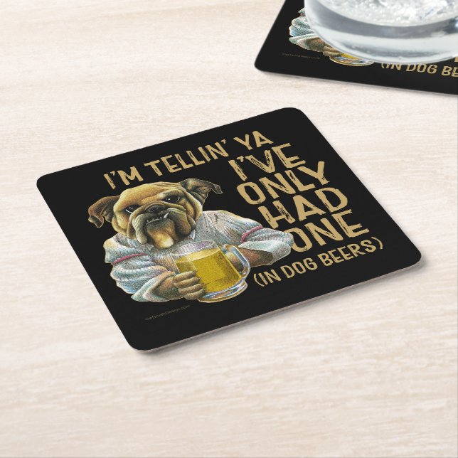 Dog Beers Square Paper Coaster (Angled)
