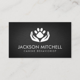 Dog behaviorist Black and white Business Card