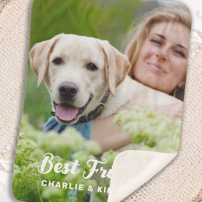 Dog Best Friends Personalised Pet Photo Sherpa Blanket (Creator Uploaded)
