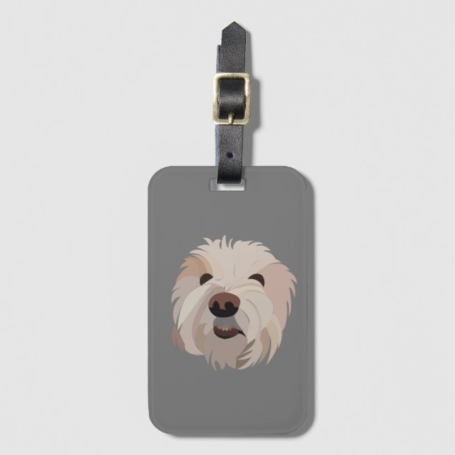 Dog Bichon Frise Cute Dog Luggage Tag (Front Vertical)