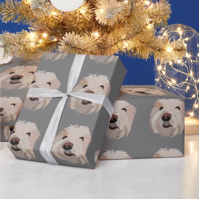 Dog Bichon Frise Cute Dog Wrapping Paper (Holidays)
