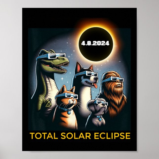Dog Bigfoot Eclipse Gles Total Solar Eclipse 2024  Poster (Front)