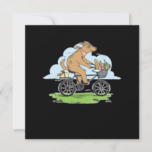 Dog Biking Bike Bicycle Cycling Mountain Bike Gift Invitation (Front)