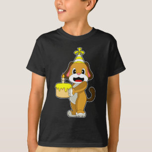 Dog Birthday Cake Candle T-Shirt