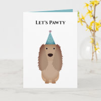 Dog Birthday Card, Let's Pawty Cocker Spaniel