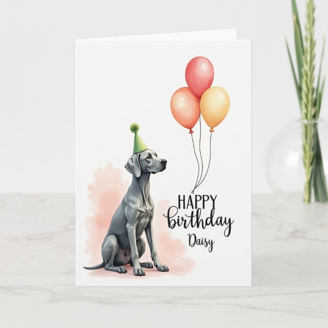 Dog Birthday Illustration Card (Front)