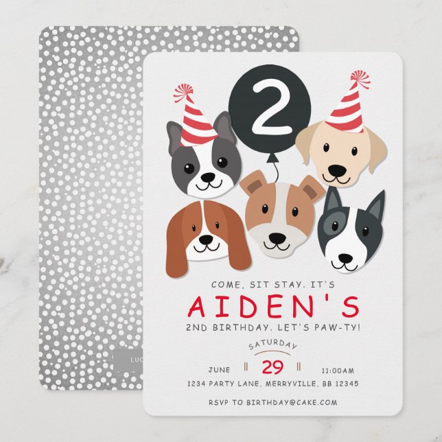 Dog Birthday Invitation (Front/Back)